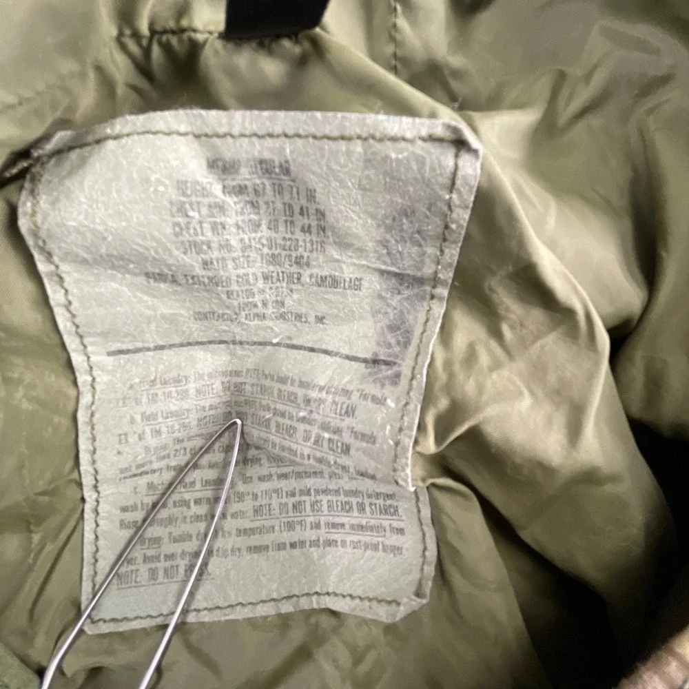 GI Extended Cold Weather Camo Parka Mens Medium Woodland Hooded